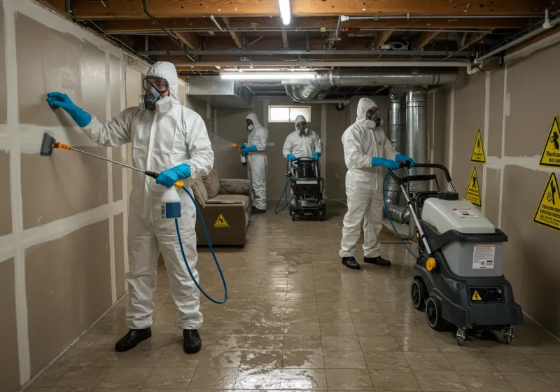 Basement Moisture Removal and Structural Drying process in Dickinson County, MI